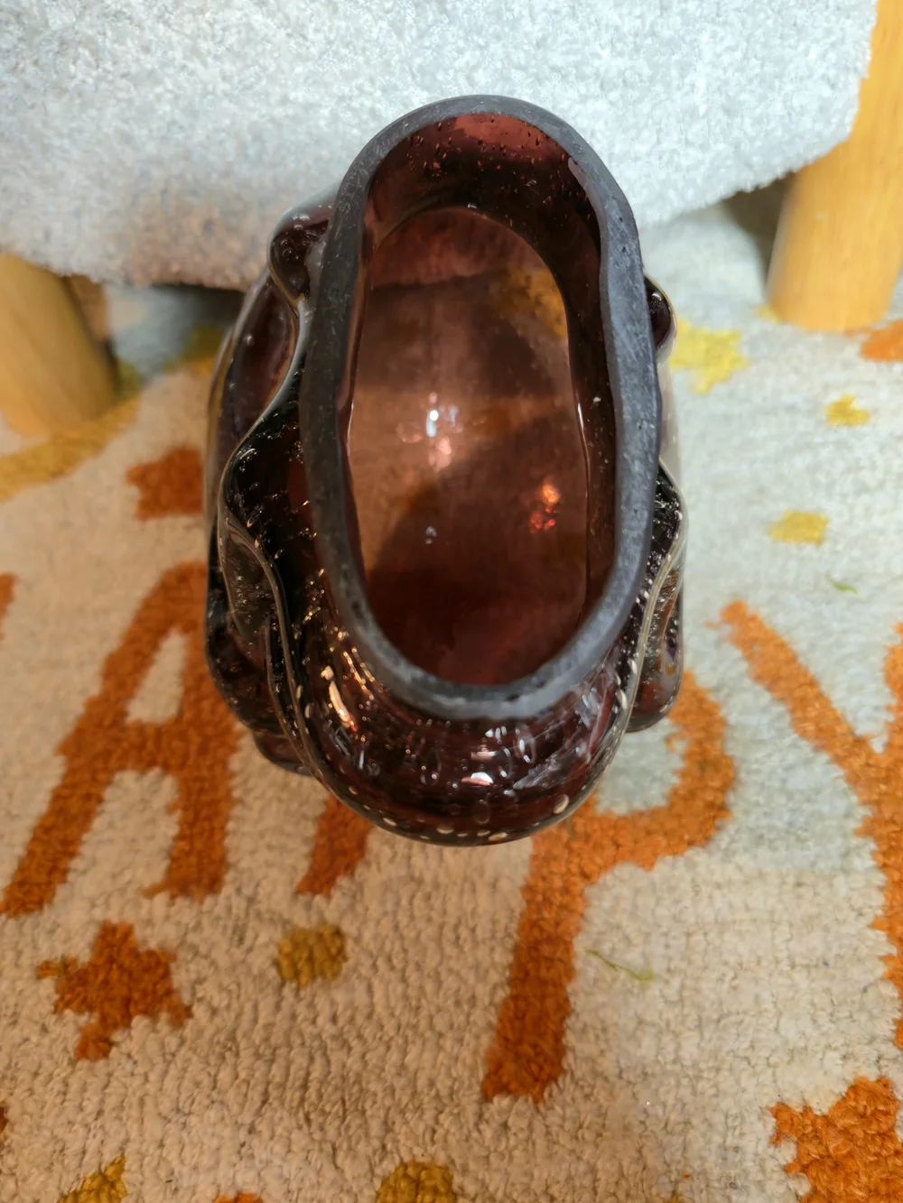 Vintage Dark Amber Glass Skull Head Sculpture • Translucent Crimson Resin NWT